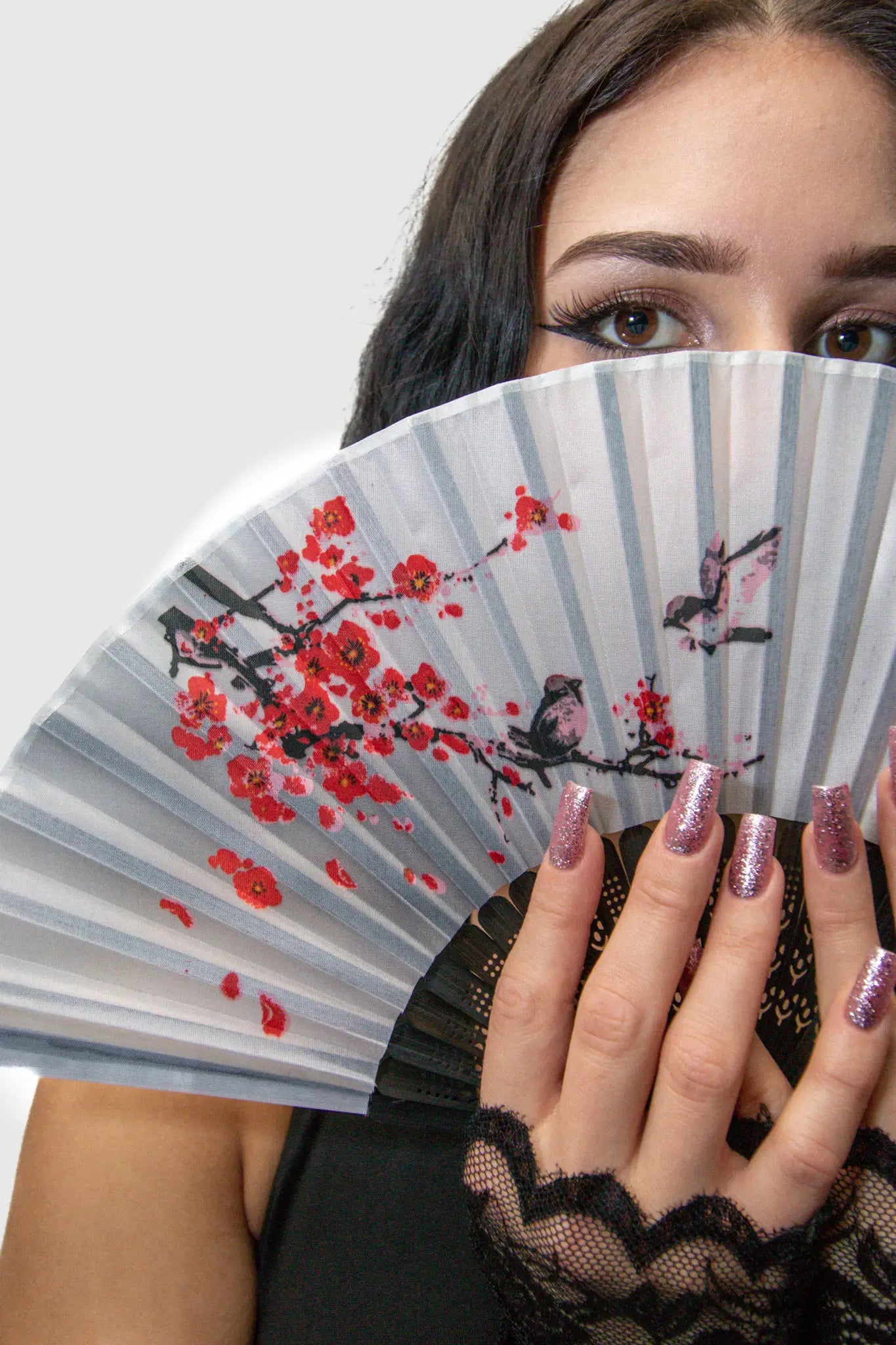 Handfan ChinaWhite: Weisser Handfächer