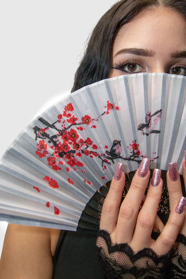 Handfan ChinaWhite: Weisser Handfächer