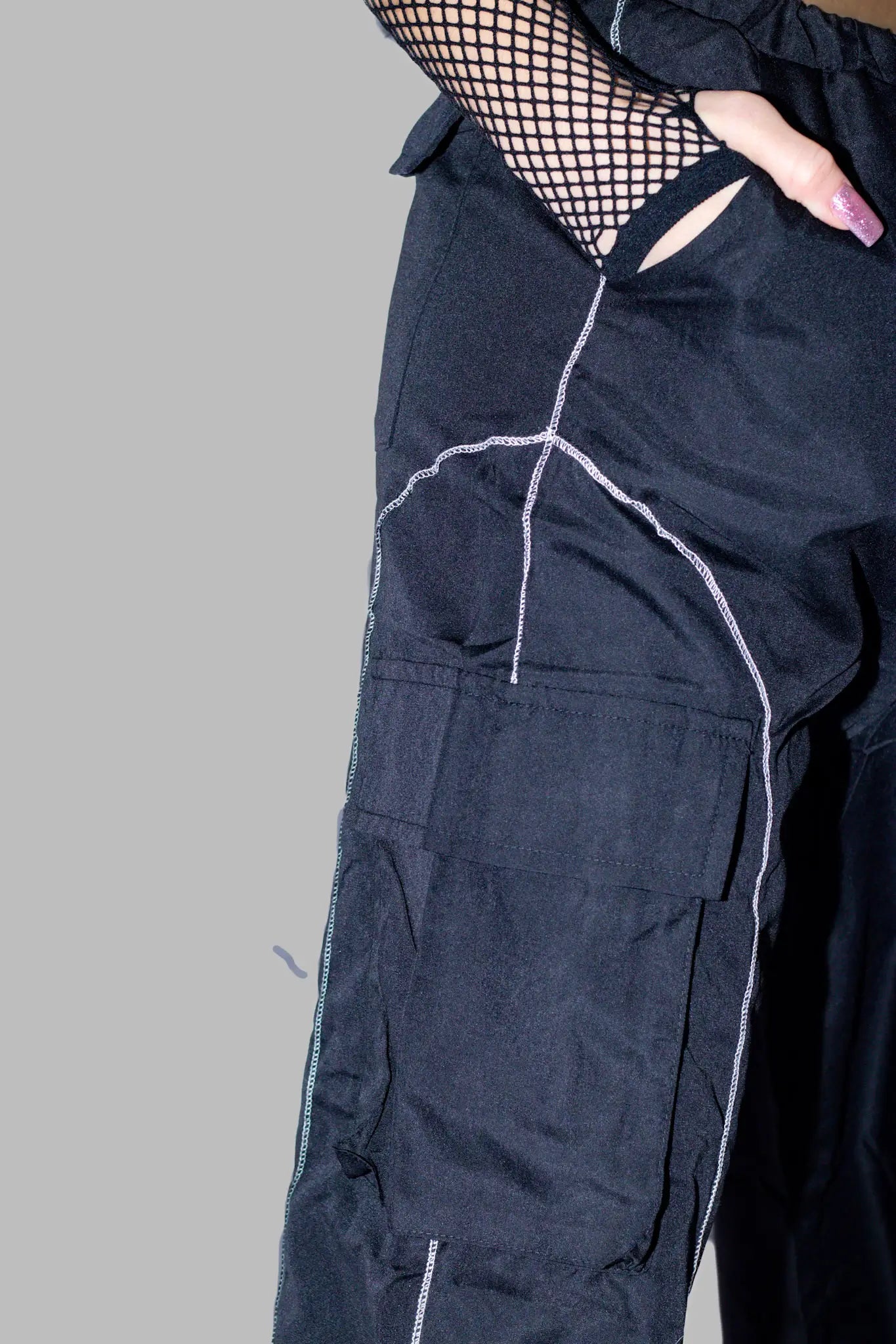 Go Cargo Baggy Pants: Schwarze Rave Cargohose