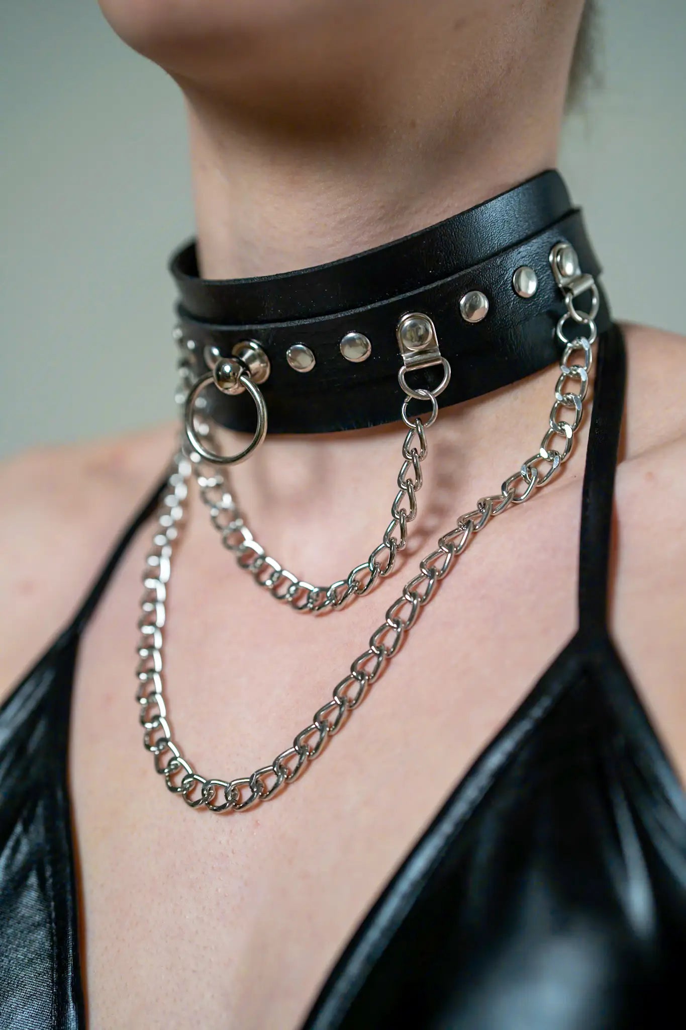 TechnoRave Punk : schwarze Choker Kette