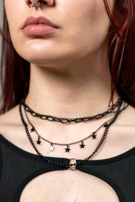 Black Elements: 4 Teilige Halskette