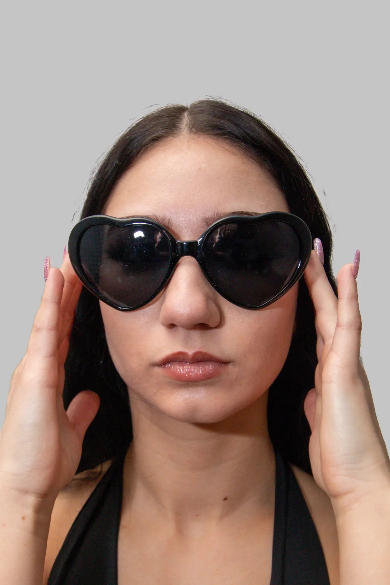 Techno Rave HeartGlow Glasses: Lichteffekt-Brille schwarz