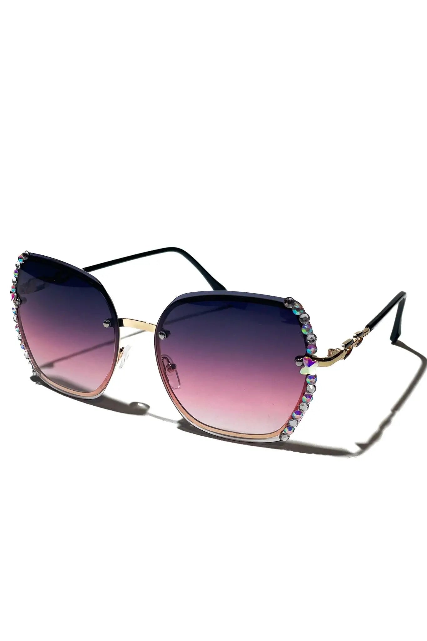 Techno Rave Purple Gemstone Sunglasses: Rosa Sonnenbrille for Karens