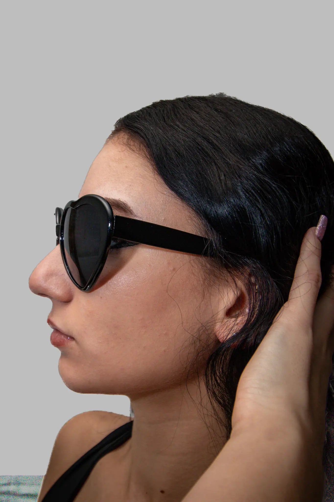 Techno Rave HeartGlow Glasses: Lichteffekt-Brille schwarz Seite