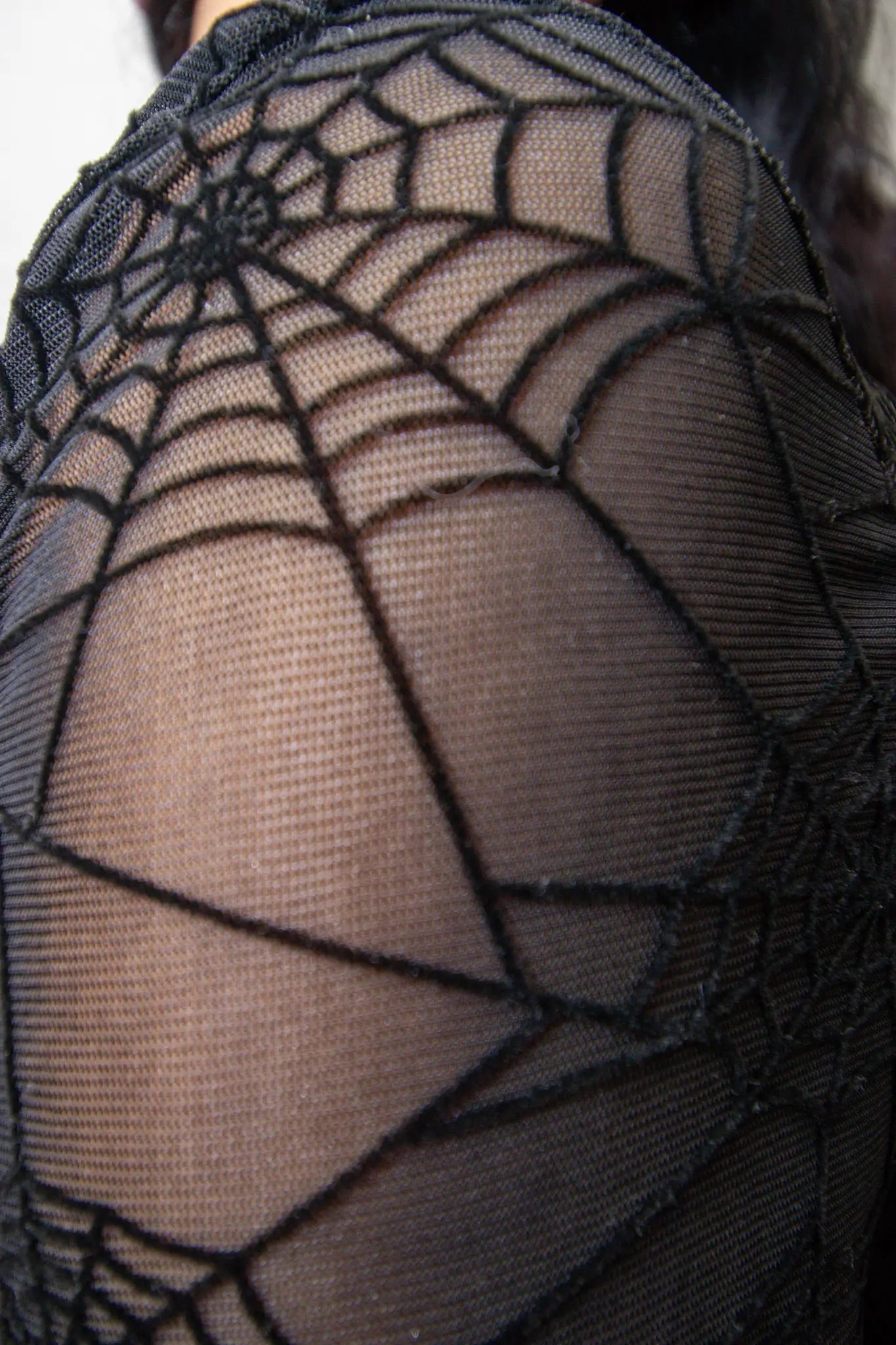 Techno Rave Mesh Spider: Rave Long Sleeve close up