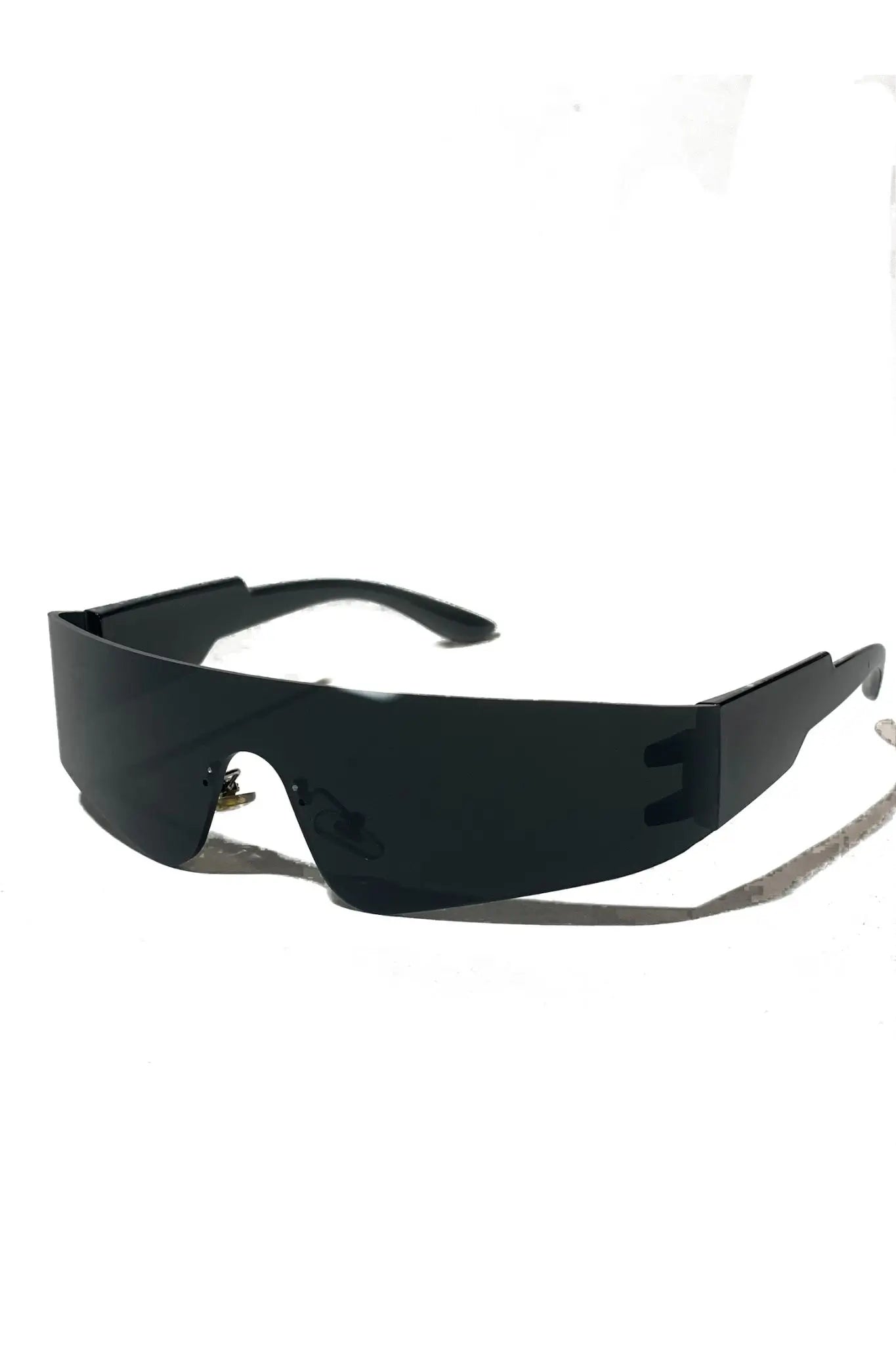 Cyber Shades: Schwarze Unisex Rave Brille Sonnenbrille solo