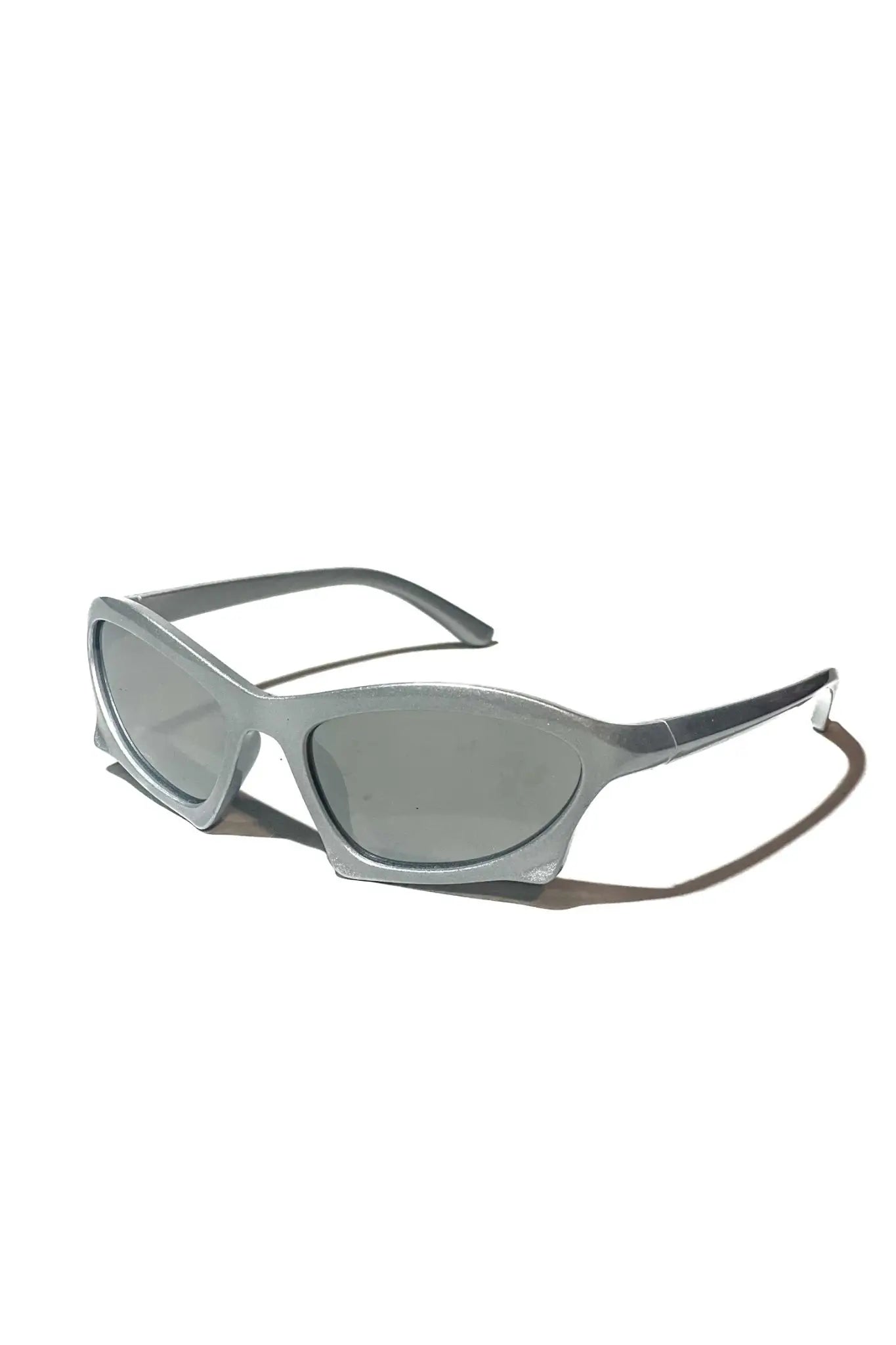 Techno Rave Futura Frame Shades: Silbrige Sonnenbrille solo