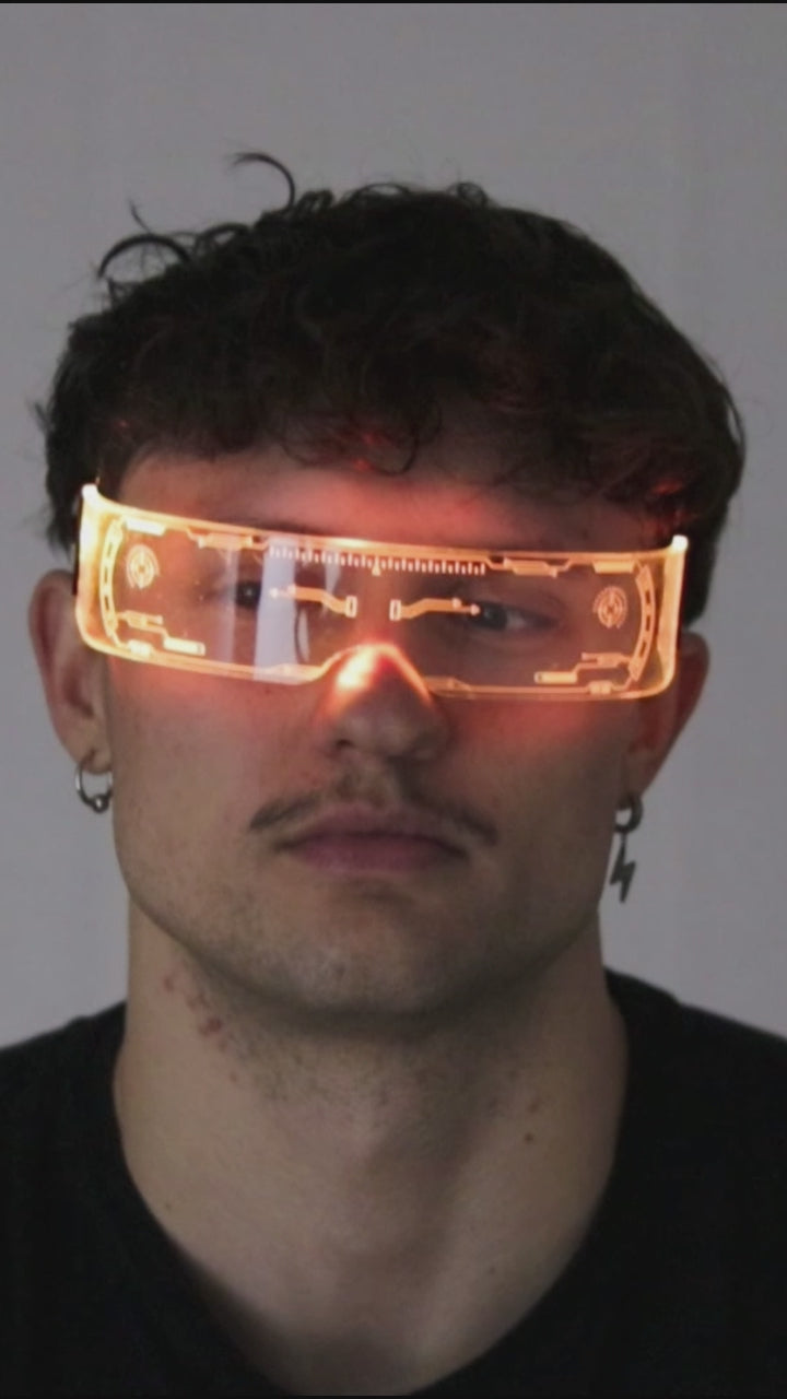 Techno Rave Glow Goggles: Farbwechsel Rave Brille Video from all colors